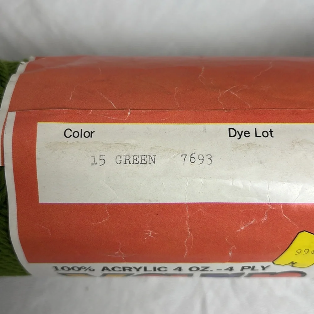 Vintage Green Worsted Weight Yarn/Lot of 3